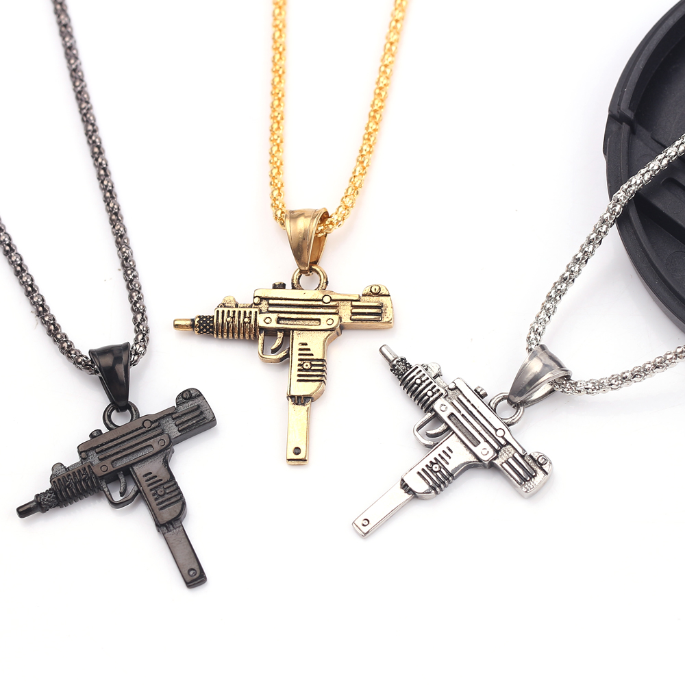 Jewelry Making Equipment - Punk Uzi Pistolen-Maschinengewehr Halskette Anhänger -