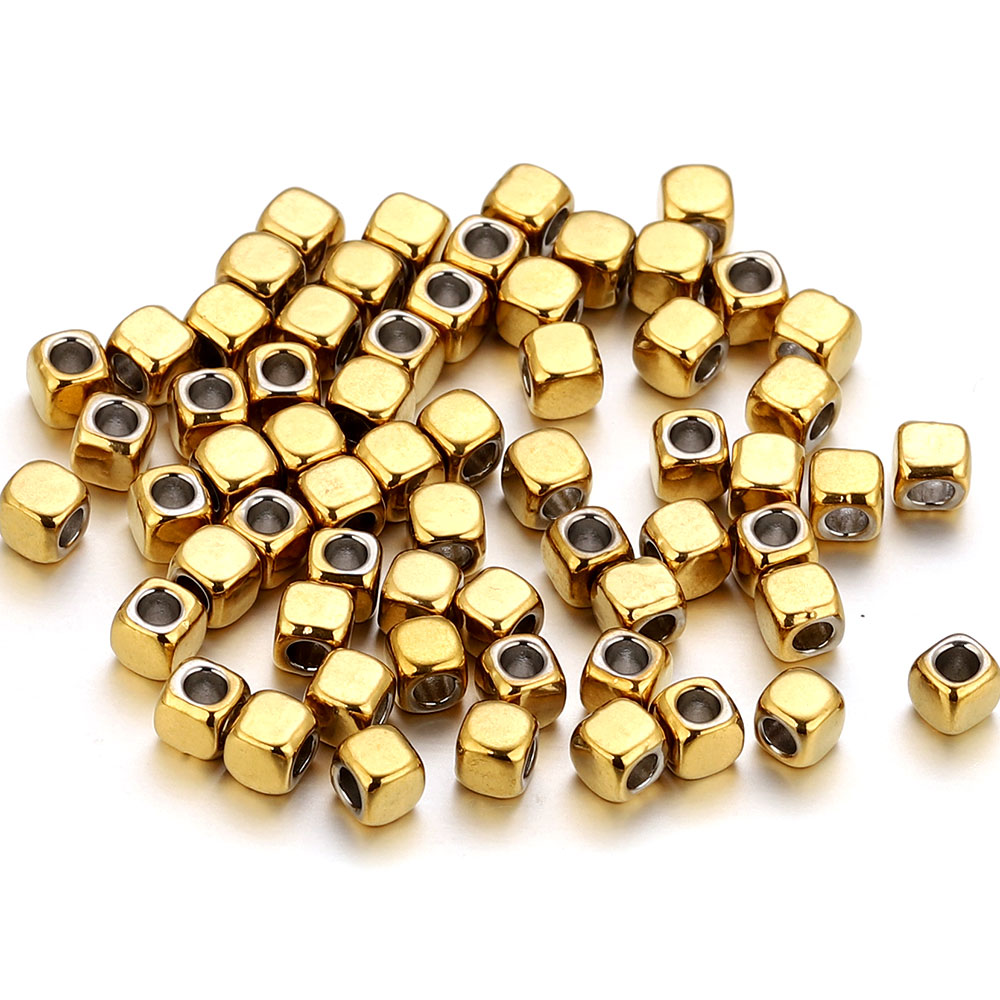 Jewelry Making Supplies Wholesale - 50 Stück 2/3/4 mm quadratische Distanzperlen