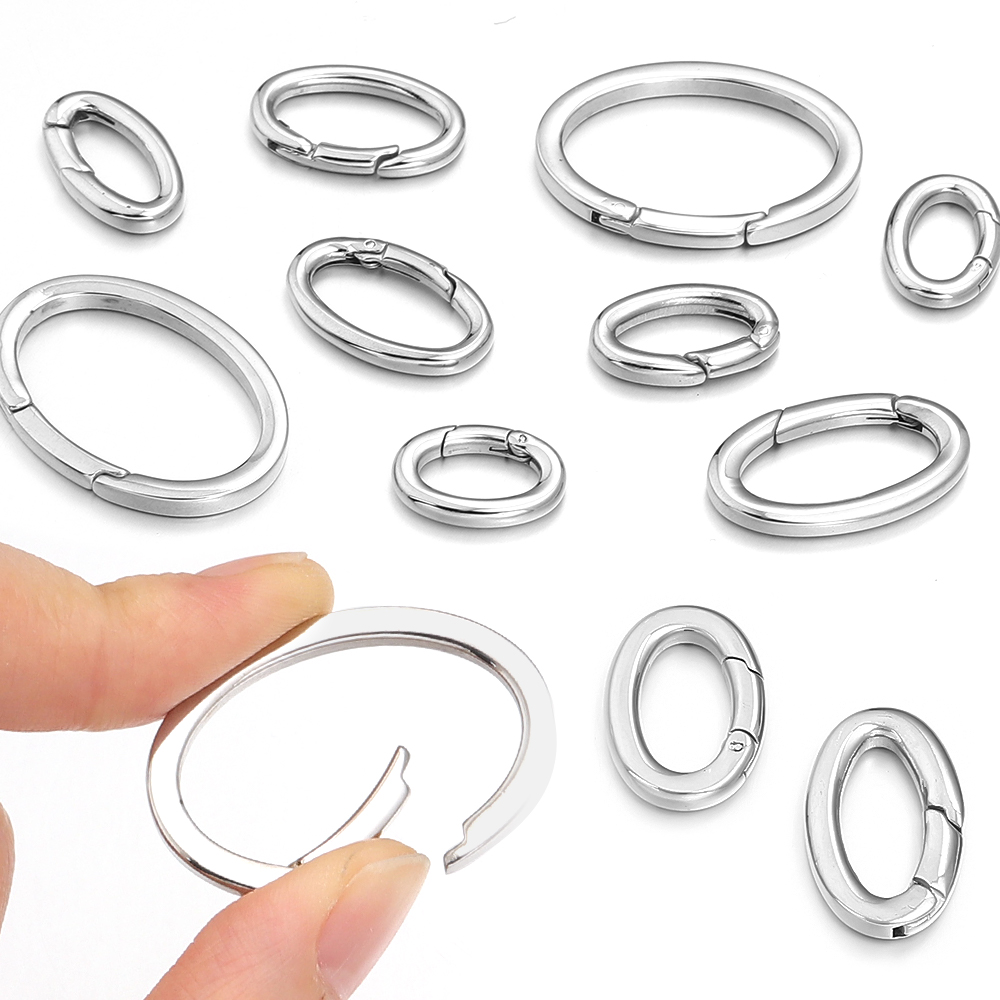 Jewelry Making A Ring - 1pc Edelstahl Frühling Verschlüsse Binderinge Oval