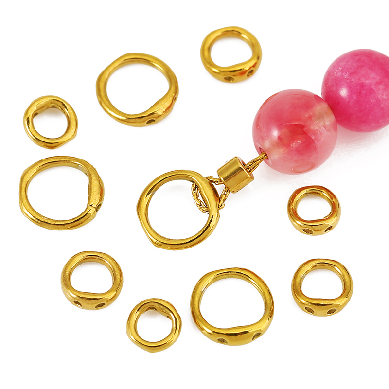 Jewelry Making Equipment - 30 Stück 5/6/8mm Edelstahl-Perlenzubehör, Halskettenverschlüsse, Doppelloch-Endverbinder,