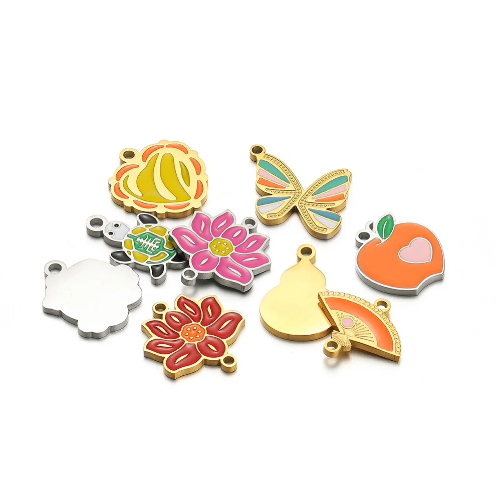 Jewelry Making 4 Year Old - 5 Stück Edelstahl Lotus Schmetterling Herz