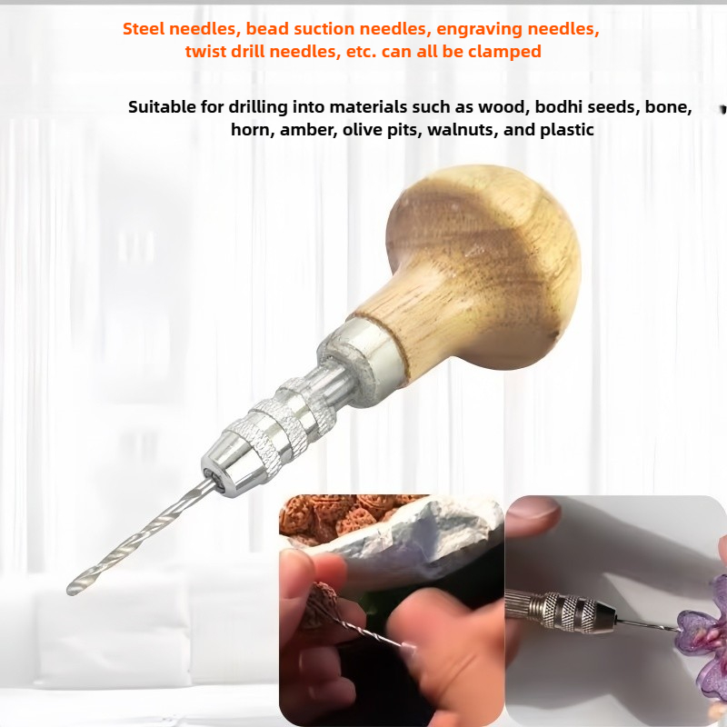 Jewelry Making Anvil - Juwelier-Handbohrer mit Holzgriff, 1 Bohrfutter, Präzisions-Drahtwickel-
