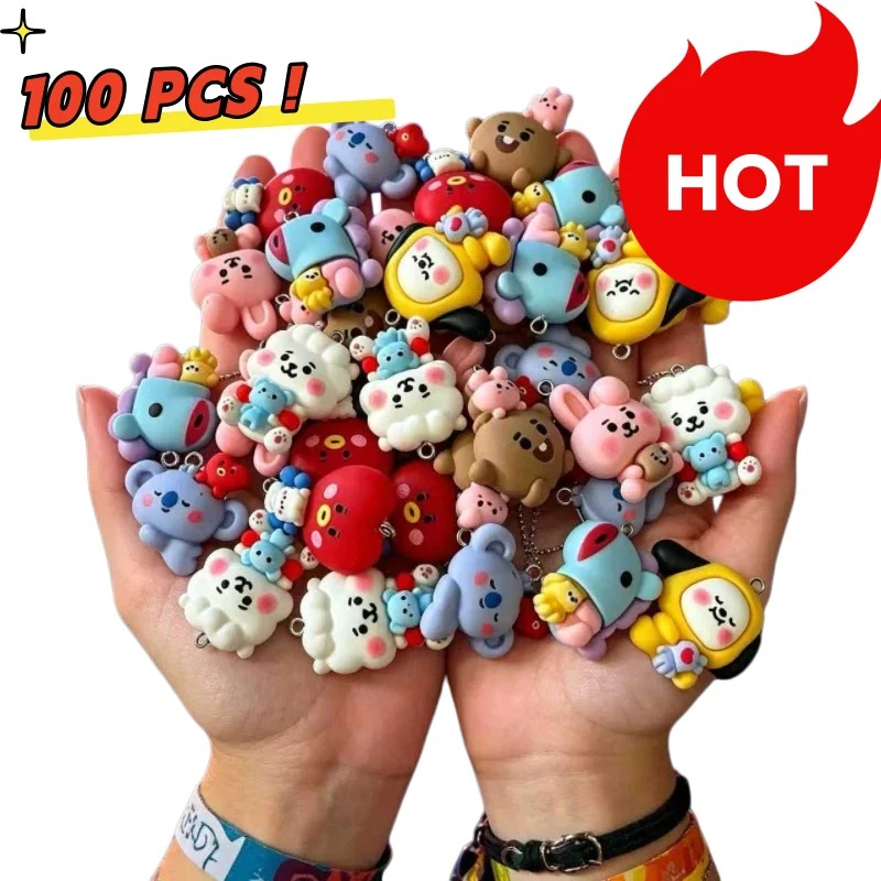 Jewelry Making Kit For Adults - 7 Stück BT21 Harz-Cartoon-Anhänger DIY-Zubehör Bastelbedarf