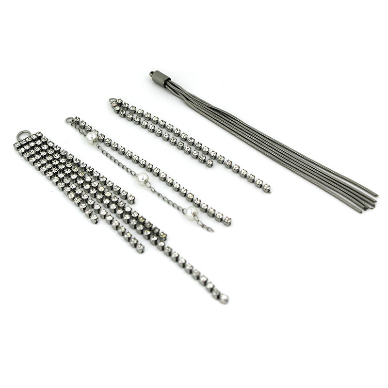 Jewelry Making Materials Wholesale - 2 Stück Edelstahl-Strassketten-Quastenanhänger Ohrringe Zubehör DIY