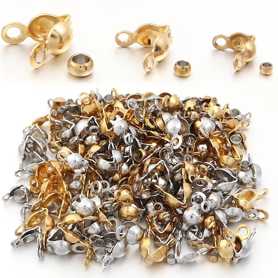 Jewelry Making Equipment - 40-200 Stück Edelstahl-Verbinder Verschlüsse Crimp-Endperlen Schmuckset