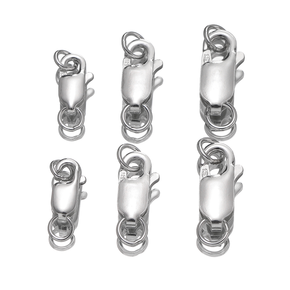 Lobster Clasp Silver - 2 Stück massive silberne Karabinerverschlüsse, Schmuckverbinder,