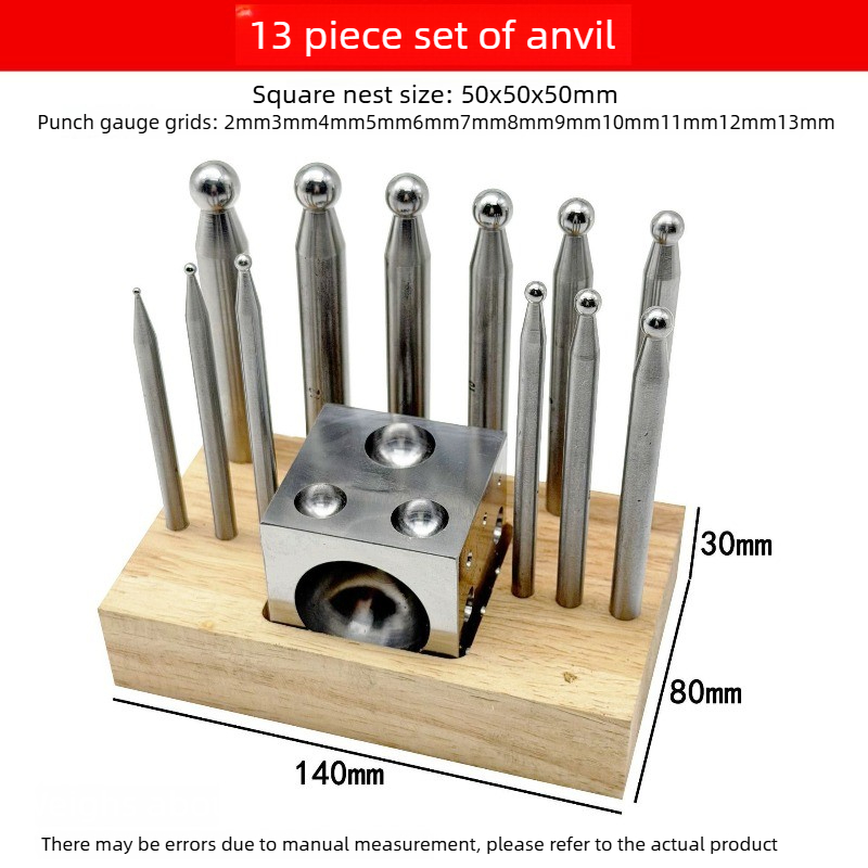Jewelry Making Anvil - Schmuck-Doming-Block-Werkzeugset, Stahl-Doming-Form, Amboss, Hornbohrer, Metallkugel- und