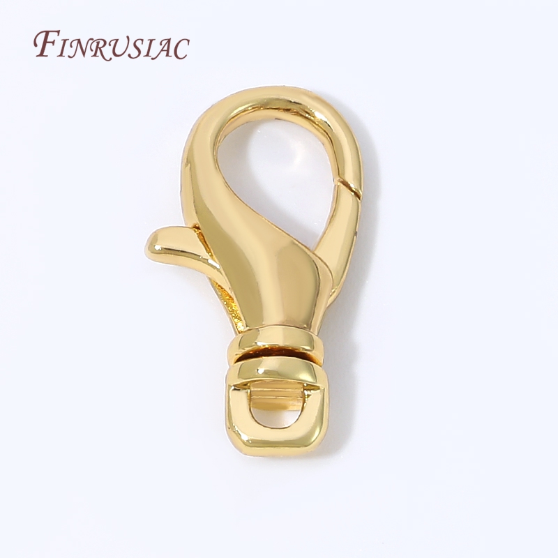 Lobster Clasp Silver - 18K vergoldete Karabinerverschlüsse, Federkarabiner für Halsketten,