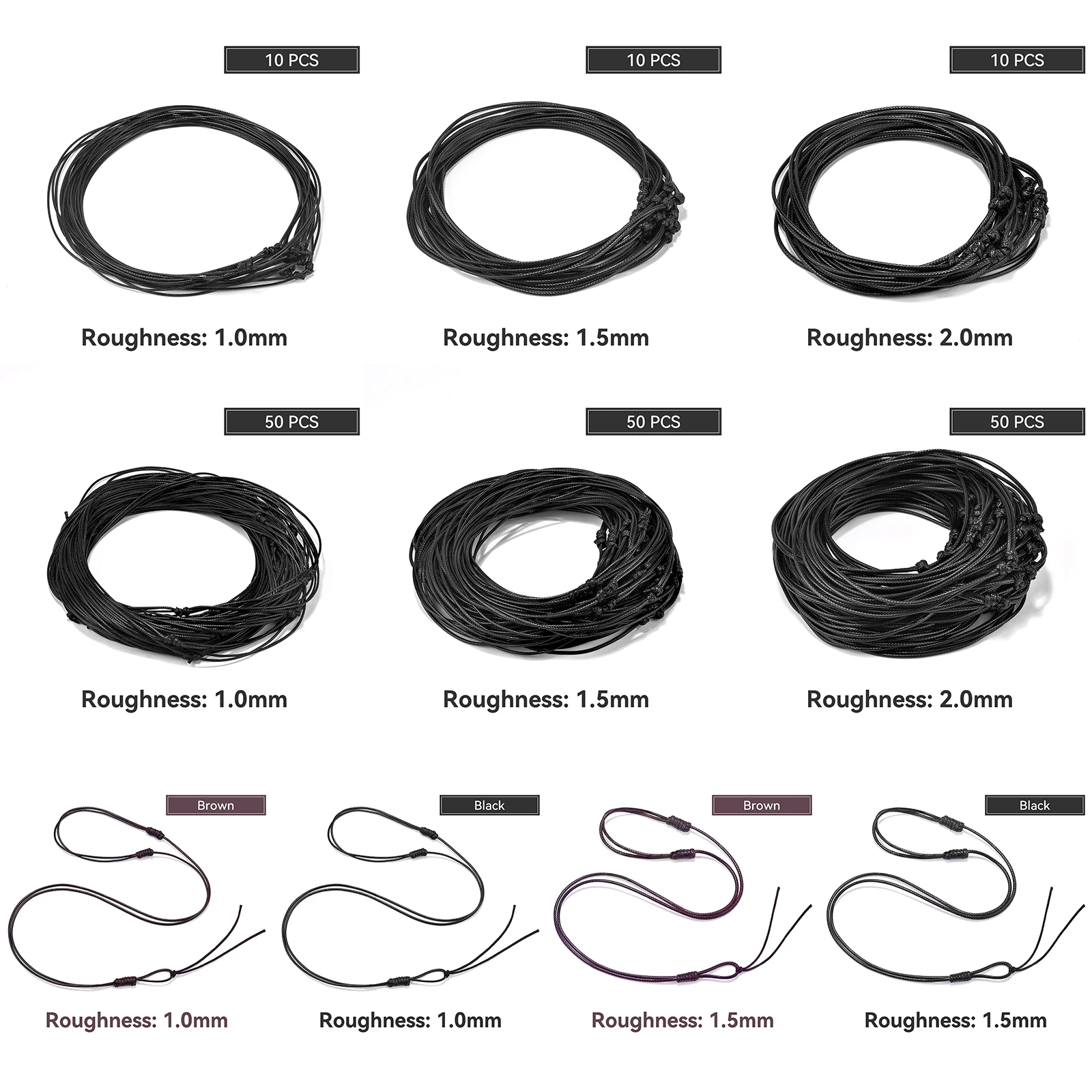 1/10/50 Stück 1/1,5/2mm Verste – Jewelry Making Knots Bewertung und Preis