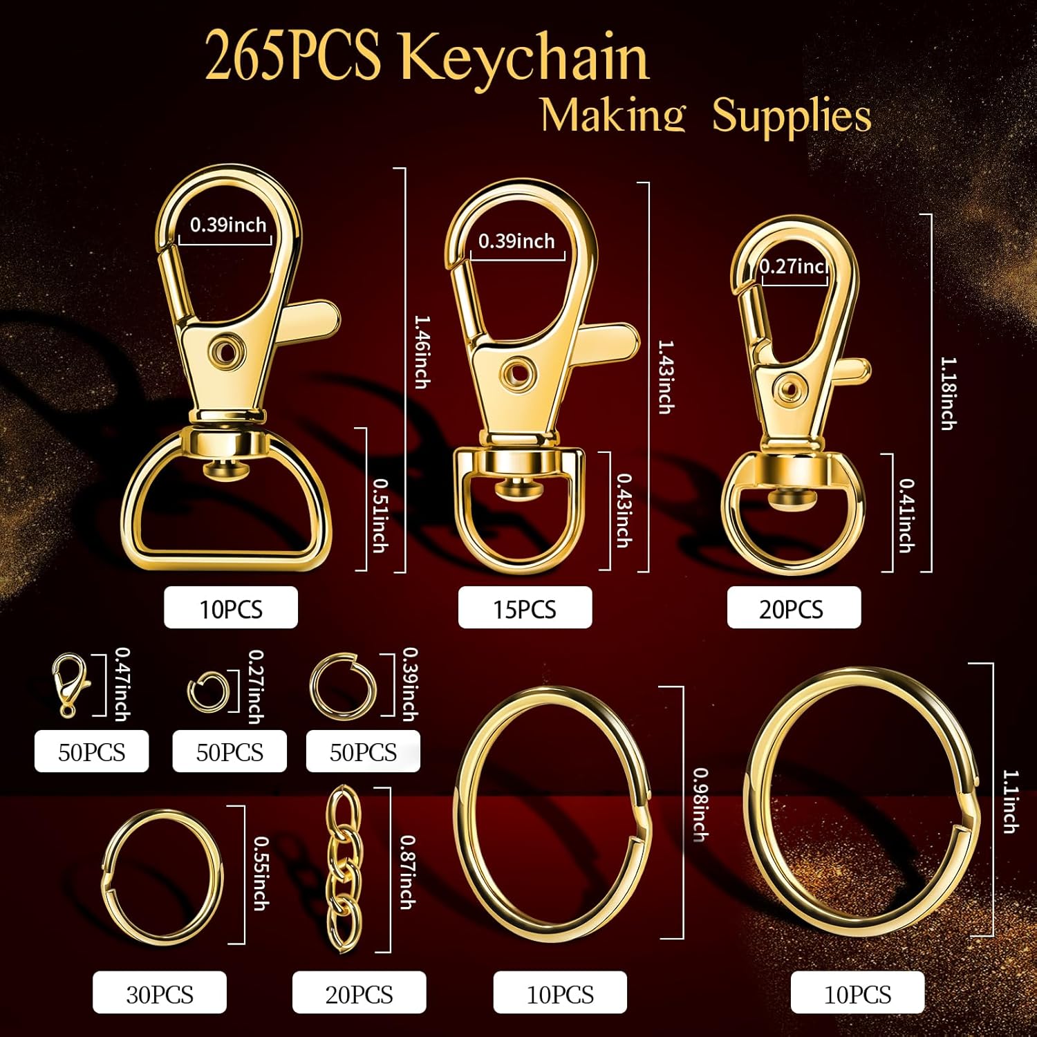 265-teiliges Metall-Schlüssela – Lobster Clasp Silver Bewertung und Preis