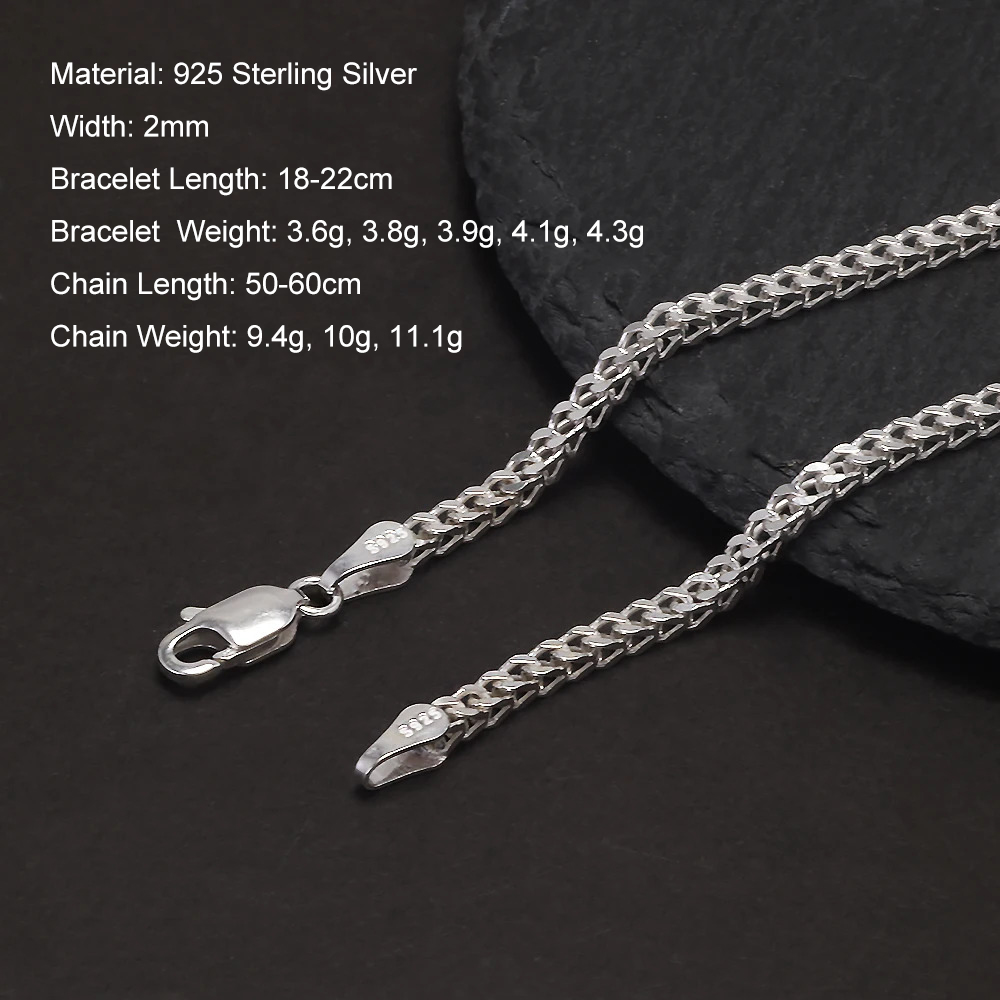 2 mm 925 Sterling Silber Franc – Lobster Clasp Silver Bewertung und Preis