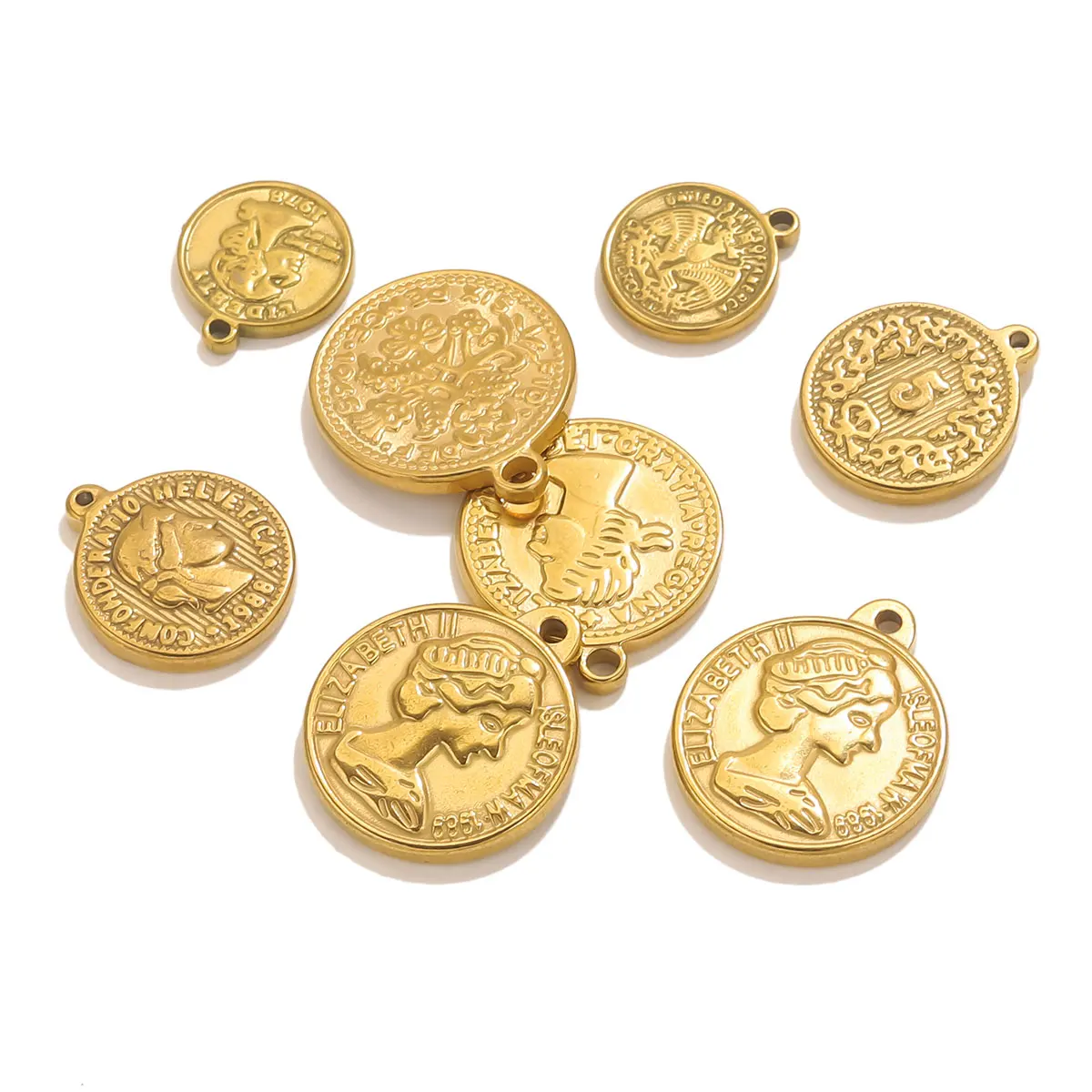 5PCS Edelstahl Medaille Münze  – Jewelry Making Materials Wholesale Bewertung und Preis